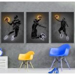 Chaussures de basket - ball non affiches de sport et impression dart mural de rue peinture sur toile ...