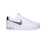 Chaussures de basket - ball nike air force 1 low zig zag blanc - homme / adulte - cuir - lacets - plat ...