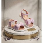 Chaussures - fille - rock and joy - sandales ? �t� - lilas - cuir - n?ud - bride velcro - du 25 au 30 ...