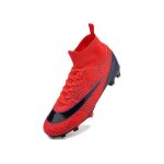 Chaussures de football - vtasq - tige haute - crampons moul�s - taille 40 eu - rouge
