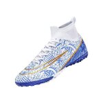 Chaussures de football turf - vtasq - blanc - bleu - taille 46 - semelle antid�rapante
