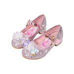 Chaussures � talons - princesse - paillettes et cristaux - rose - taille 35 eu