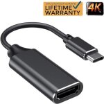 Adaptateur usb c vers hdmi - che - 4k - compatible thunderbolt 3 - noir