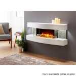 Cheminarte - cheminée électrique design 2000w - lounge - effet flamme ultra réaliste - blanc Cheminarte - cheminée électrique design 2000w - lounge - effet flamme ultra réaliste - blanc