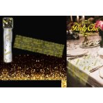 Chemin de table anniversaire chic - doré Chemin de table anniversaire chic - doré