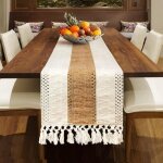 Chemin de table - beige - macram - 30 x 180 cm - dcoration mariage - style classique