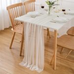Chemin de table blancchemin de table en mousselinechemin de table lavablepour d�coration de table mariage(70x3 ...