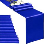 Chemin de table - bleu royal - 100% polyester satin� - 10 pi�ces - uni