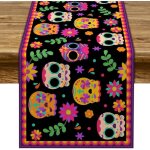 Chemin de table day of the dead - tte de mort - dia de los muertos - mexique - fte de vacances salle ...