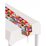 Chemin de table drapeaux pays du monde 28 x 182 cm - multicolore