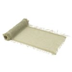 Chemin de table effiloch� chanvre 30cmx3m vert