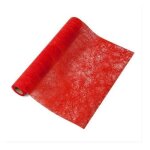 Chemin de table intisse luxe rouge 30cmx5m