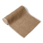Chemin de table jute et dentelle 36 cm x 5 m beige ivoire cr�me �cru naturel taupe