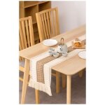 Chemin de table - maison - jute naturel - 280cm - glands - dcor bohme