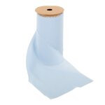 Chemin de table mousseline 15cmx3m bleu glacier