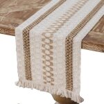 Chemin de table - no�l - lin de coton - 30x183cm - style classique intemporel
