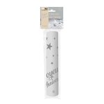 Chemin de table anniversaire 28cmx5m argent gris argent