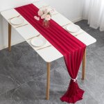 Chemin de table - non spcifi - 300 x 70 cm - mousseline - rouge - design contemporain