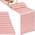 Chemin de table - satin - rose - 10 pi�ces - �l�gance - chic