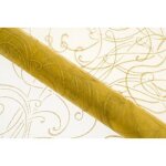 Chemin de table - organza - arabesque - or - 36 cm x 5 m Chemin de table - organza - arabesque - or - 36 cm x 5 m