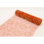Chemin table organza arabesque paillettes - rouge