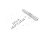 Chemin de table organza joyeux anniversaire - argent - 60 x 100 cm - synthétique - contemporain Chemin de table organza joyeux anniversaire - argent - 60 x 100 cm - synthétique - contemporain
