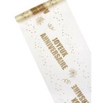 Chemin de table organza joyeux anniversaire dor 29 cm x 5 m - or