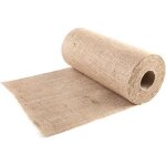 Chemin de table - rouleau de toile de jute - 25 m x 30 cm - marron - beige - naturelle - uni