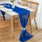 Chemin de table - terracotta - 300x70cm - mousseline de soie - dcoration de mariage - extrieur