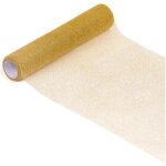 Chemin de table tulle dor  paillettes 29 cm x 5 m - or