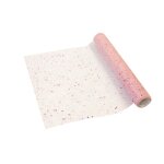 Chemin de table tulle pailleté rose 28cmx5m Chemin de table tulle pailleté rose 28cmx5m