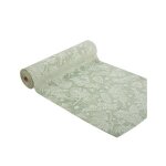 Chemin de table velours no�l bois� 28cmx3m sauge