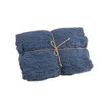 Chemin de table voile Étamine 90cmx3m bleu orage Chemin de table voile Étamine 90cmx3m bleu orage