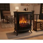 Cheminarte - chemin�e �lectrique � poser fire glass noir avec effet flamme 3d chauffage z�ro entretien ...