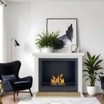 Chemin�e bio - stockholm - bois blanc - l75xp24xh68 cm - design moderne et �l�gant