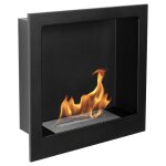 Chemin�e bio�thanol 40 cm biochemin�e sans vitre cheminee au bioethanol murale noire suspendue.