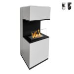Cheminée bioéthanol - divina fire - oslo - acier - blanc - 100 cm de hauteur Cheminée bioéthanol - divina fire - oslo - acier - blanc - 100 cm de hauteur