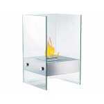 Chemin�e d�corative - carlo milano - bio �thanol - cube en verre