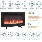 Chemin�e �lectrique - 1800 / 900 w - avec effet flamme en led - 12 couleurs et 5 luminosit�s - 30 / 76 ...