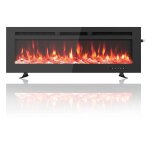 Chemin�e �lectrique 1800 / 900 w avec effet flamme en led 12 couleurs et 5 luminosit�s 50 / 127 cm montage ...