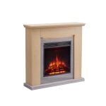 Chemine lectrique balderia pandora - chemine sur pied 2000 w - marron clair