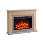 Chemin�e �lectrique balderia typhon - chemin�e sur pied chauffage 2000 w - marron clair