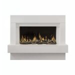 Cheminarte - chemine lectrique lina blanche  poser effet flammes led pilotage wifi chauffage programmable ...