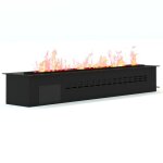Chemine lectrique dcorative avec flamme de vapeur deau - 140 cm noir