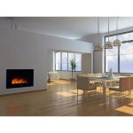 Chemine lectrique design volcano - cheminarte - 2000 w - noir - flamme rglable et leds colores