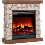 Chemine lectrique effet flamme - klarstein lienz - 1800 / 900 w - fausse chemine led - marron