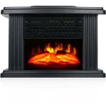 Chemin�e �lectrique avec effet flamme - okz - 1500w - t�l�commande - �clairage led - 335x787x976 cm