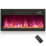 Chemine lectrique encastr 1500w 26 costway - tlcommande - minuterie 9h - 8 couleur de flamme6 lit ...