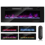Chemine lectrique - hengda - murale - 750 - 1500w - 12 couleurs de flamme - tlcommande incluse