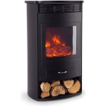 Chemine lectrique klarstein bormio - 1900 / 950 w - noire - contre un mur - tlcommande